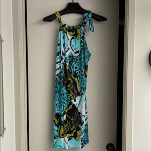 Summer easy tie neck dress butterfly prints